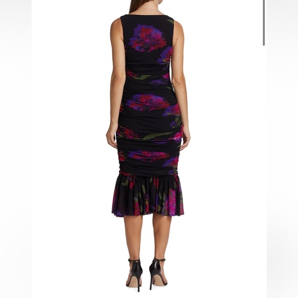 Prabal Gurung Ruched Floral Midi Dress - Picture 3 of 6